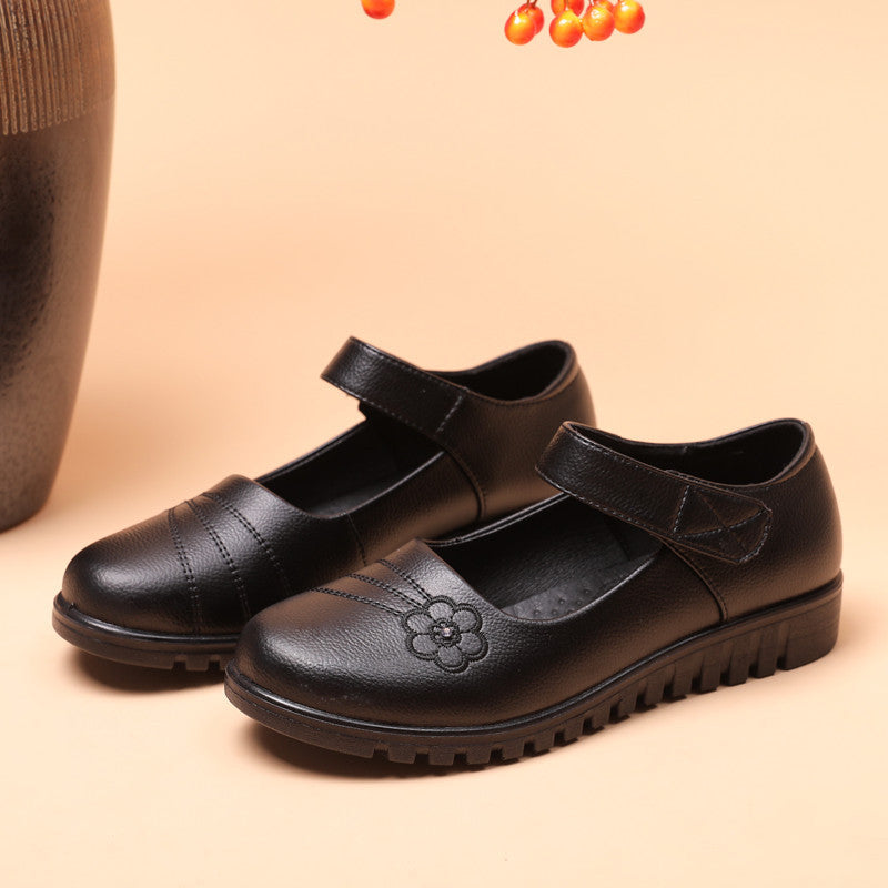 メリージェーン パンプス レディース フラット シューズ 歩きやすい 疲れない 滑らない ブラック ダークブラウン