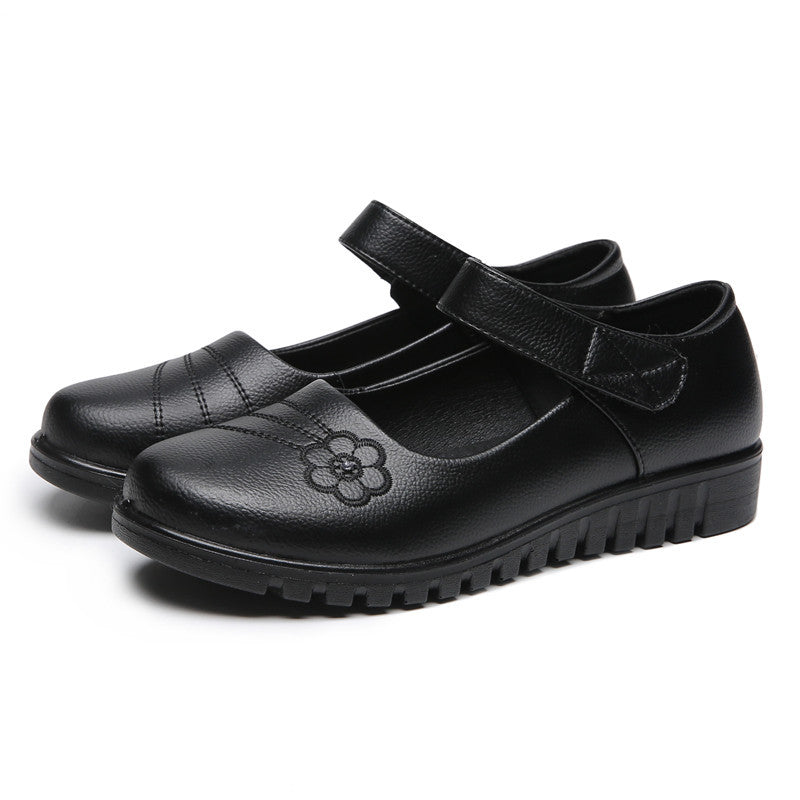 メリージェーン パンプス レディース フラット シューズ 歩きやすい 疲れない 滑らない ブラック ダークブラウン