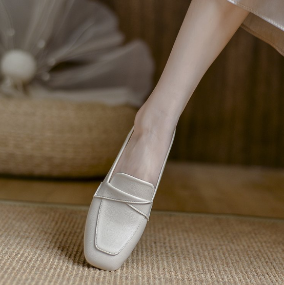 ローファー レディース 小さいサイズ 痛くない 柔らかい 履きやすい かかとなし ローヒール オフホワイト