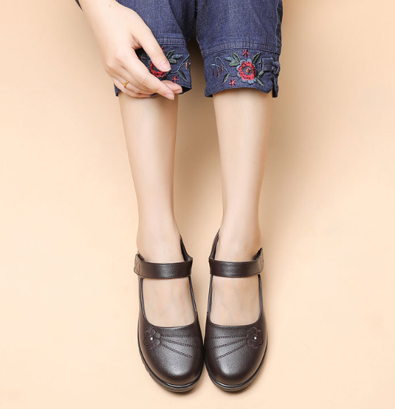 メリージェーン パンプス レディース フラット シューズ 歩きやすい 疲れない 滑らない ブラック ダークブラウン