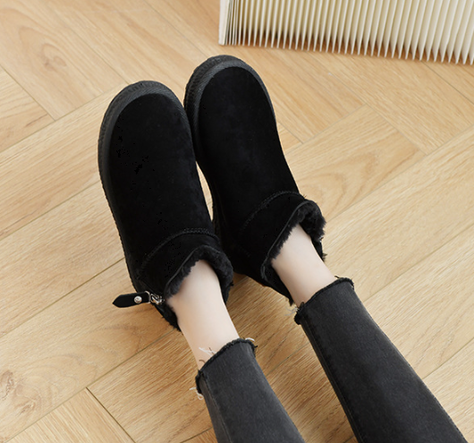 ムートンブーツ レディース ムートン ショートブーツ 暖かい 快適 ベルベット素材 厚底 カーキ ブラック