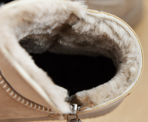 ムートンブーツ レディース ムートン ショートブーツ 暖かい 快適 ベルベット素材 厚底 カーキ ブラック