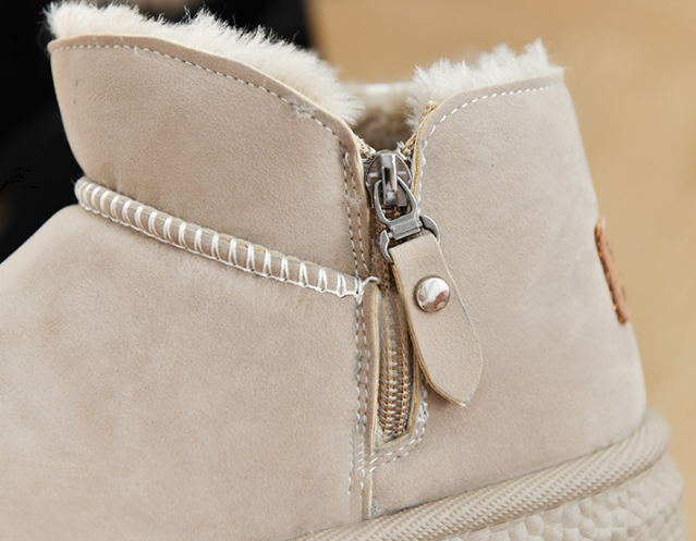 ムートンブーツ レディース ムートン ショートブーツ 暖かい 快適 ベルベット素材 厚底 カーキ ブラック