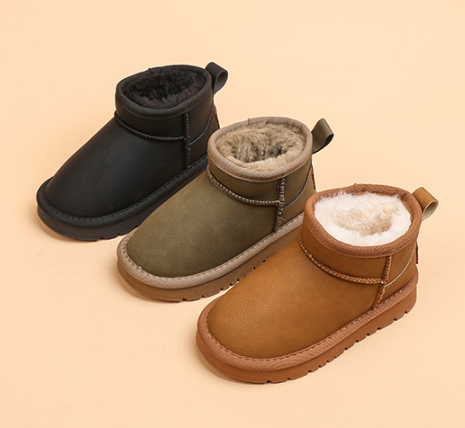 ムートンブーツ キッズ ムートン スノーブーツ 暖かい 大きいサイズ ブラック ブラウン グリーン