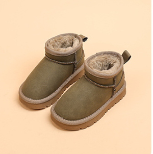ムートンブーツ キッズ ムートン スノーブーツ 暖かい 大きいサイズ ブラック ブラウン グリーン