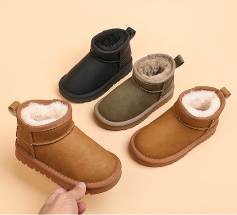 ムートンブーツ キッズ ムートン スノーブーツ 暖かい 大きいサイズ ブラック ブラウン グリーン