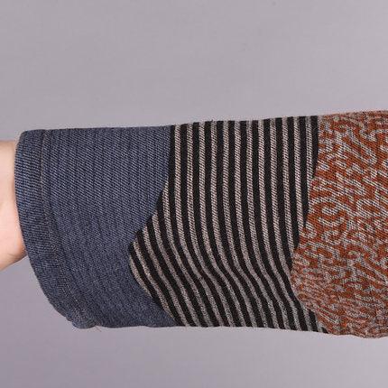 綿麻 ロング ワンピース Aライン 長袖 体型カバー ポケット付き レディース 秋冬 きれいめ 上品 ゆったり 大きいサイズ対応 オフィス映え ブラウン L