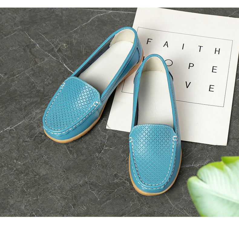 ローファー モカシン スリッポン レディース 春夏秋 軽やか フラットソール 通気性 つま先カバー きれいめ オフィス 通勤 ダークブルー 35-44