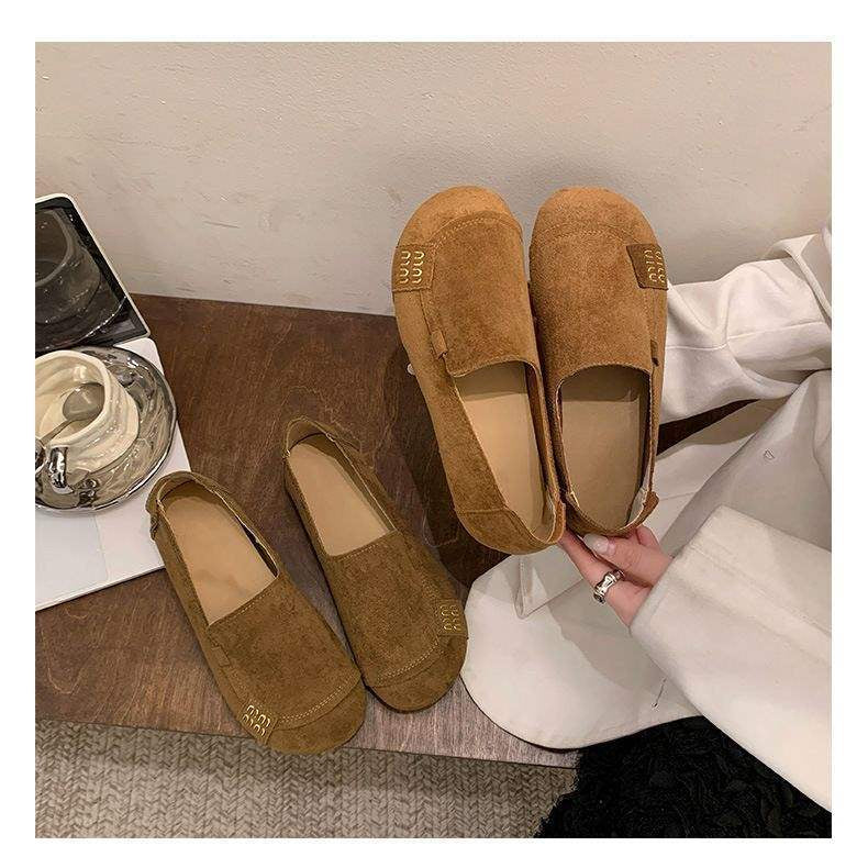 スリッポン フラットシューズ レディース 春夏 軽やか 通気性 つま先カバー フラットソール 歩きやすい キャメル カーキ 36 37 38 39 40