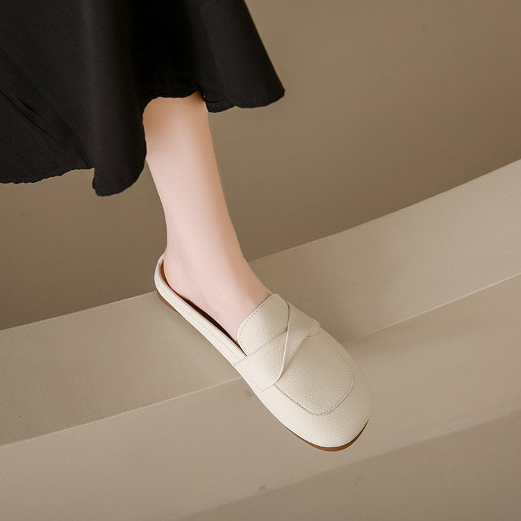 ローファー レディース ソフト底 痛くない 柔らかい 履きやすい かかとなし ローヒール カーキ オフホワイト