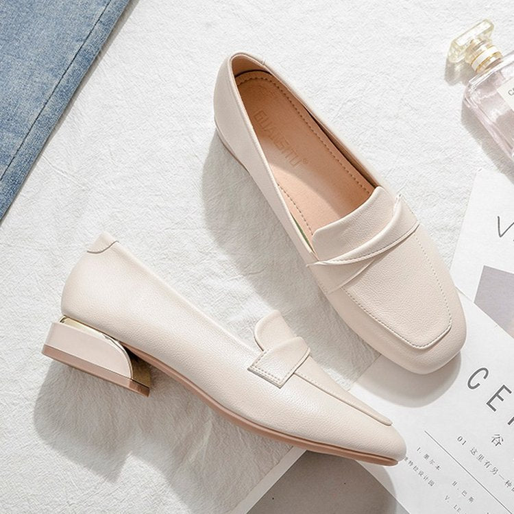 ローファー レディース 小さいサイズ 痛くない 柔らかい 履きやすい かかとなし ローヒール オフホワイト