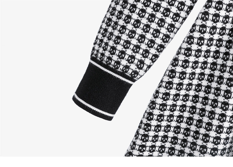 春 夏 新作 小香風 高級感 長袖 Aライン ニット ワンピース 着痩せ