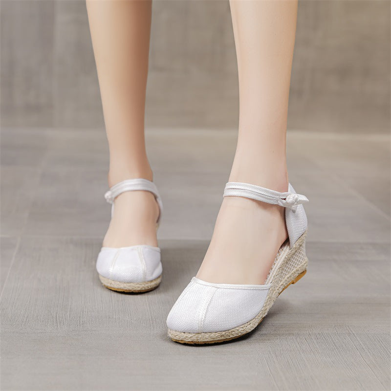 レディースサンダル ウェッジサンダル 履き心地の良いクロスボーダートレード リネン