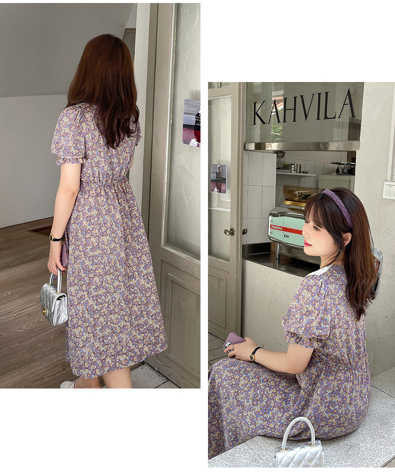 大きいサイズ ワンピース レディース 春 夏 刺繍 アート風 フレア シルエット