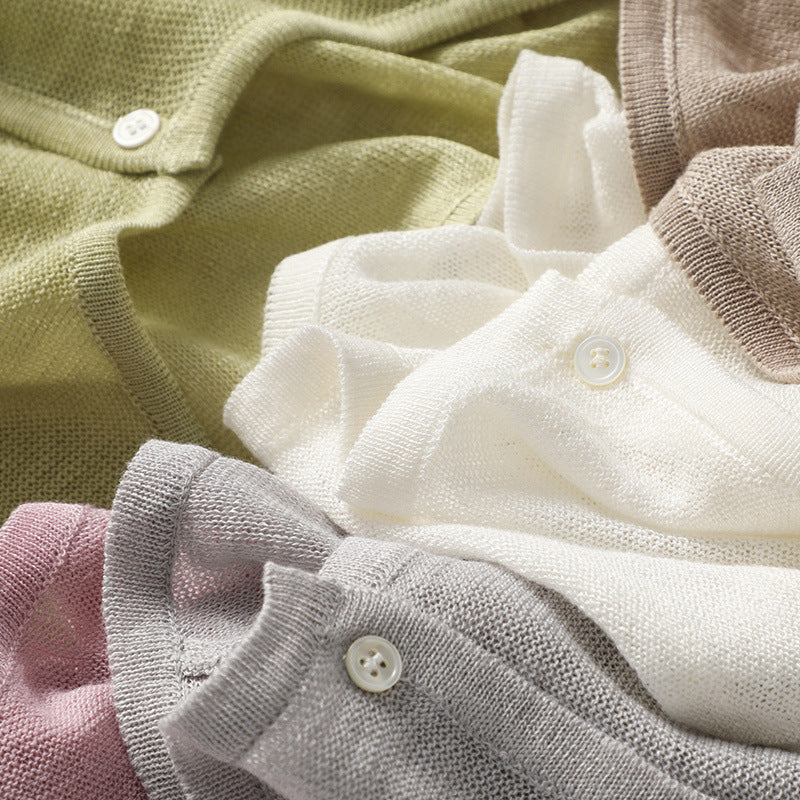 薄手日焼け止めジャケット 2023年夏新作ニット多用途長袖ラウンドネックトップスレディースアウターバンブーリネンルーズカーディガン