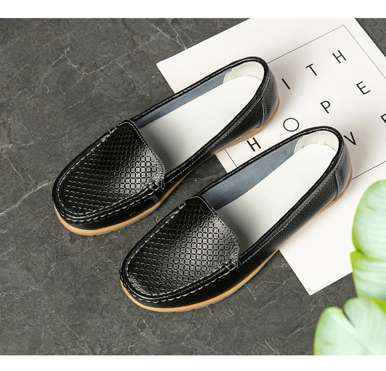 ローファー モカシン スリッポン レディース 春夏秋 軽やか フラットソール 通気性 つま先カバー きれいめ オフィス 通勤 ダークブルー 35-44