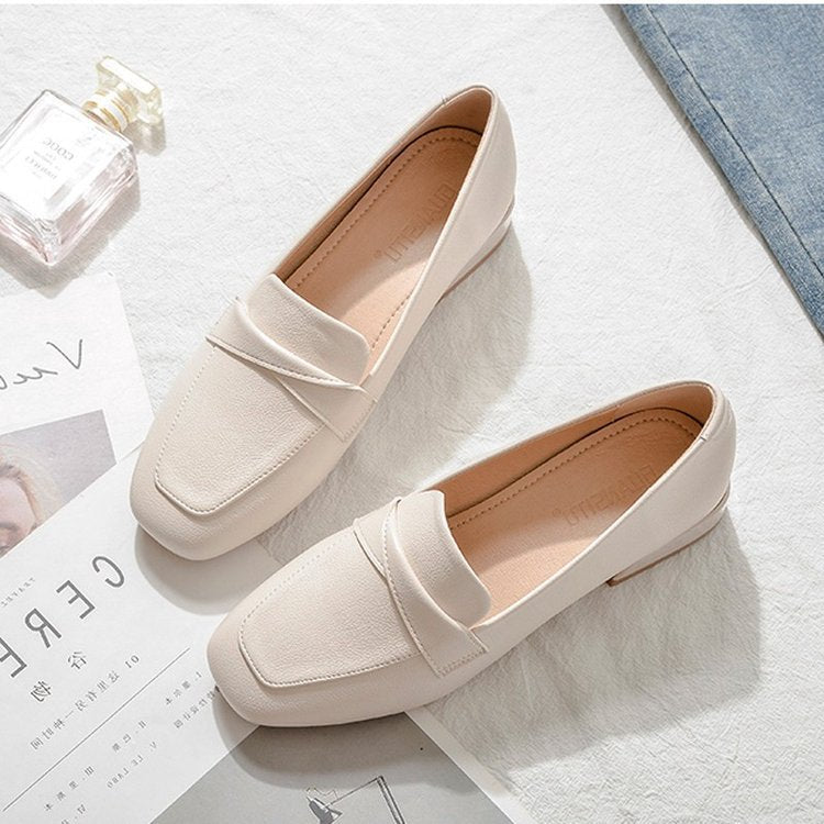 ローファー レディース 小さいサイズ 痛くない 柔らかい 履きやすい かかとなし ローヒール オフホワイト