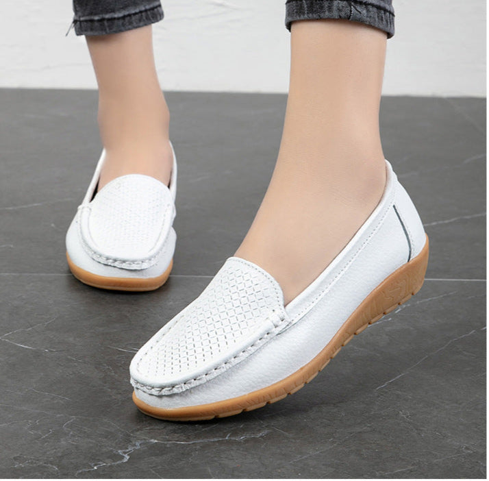 ローファー モカシン スリッポン レディース 春夏秋 軽やか フラットソール 通気性 つま先カバー きれいめ オフィス 通勤 ダークブルー 35-44