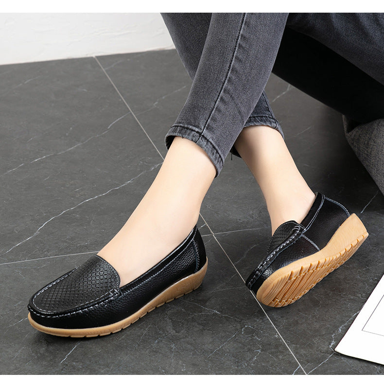 ローファー モカシン スリッポン レディース 春夏秋 軽やか フラットソール 通気性 つま先カバー きれいめ オフィス 通勤 ダークブルー 35-44