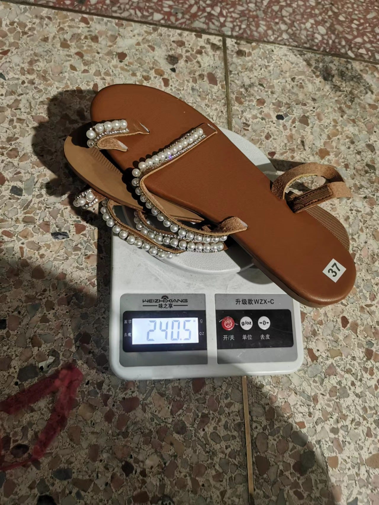 パールサンダル プラスサイズ ビーチ フラットボトム ローマンサンダル 丸いつま先