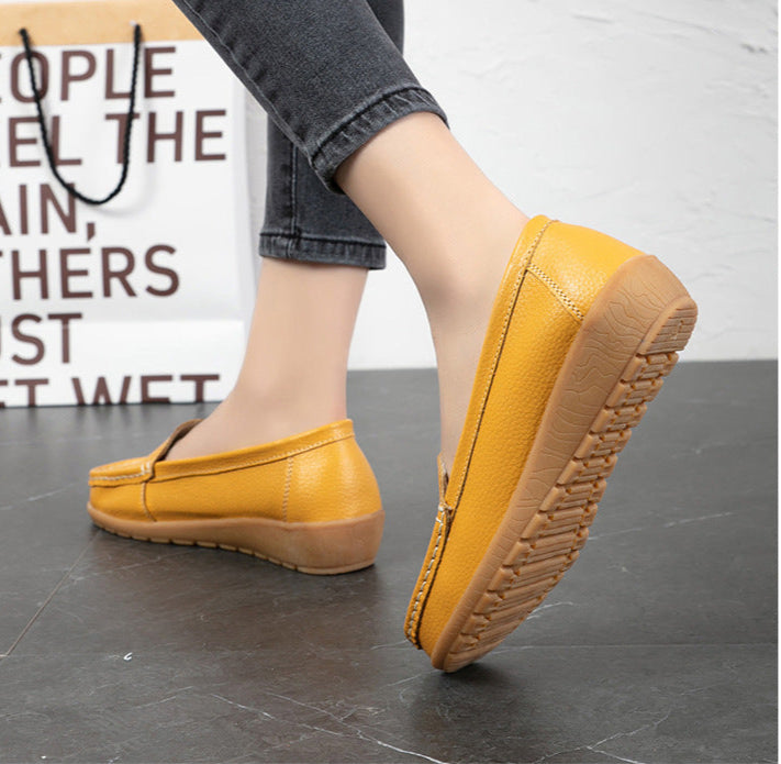 ローファー モカシン スリッポン レディース 春夏秋 軽やか フラットソール 通気性 つま先カバー きれいめ オフィス 通勤 ダークブルー 35-44