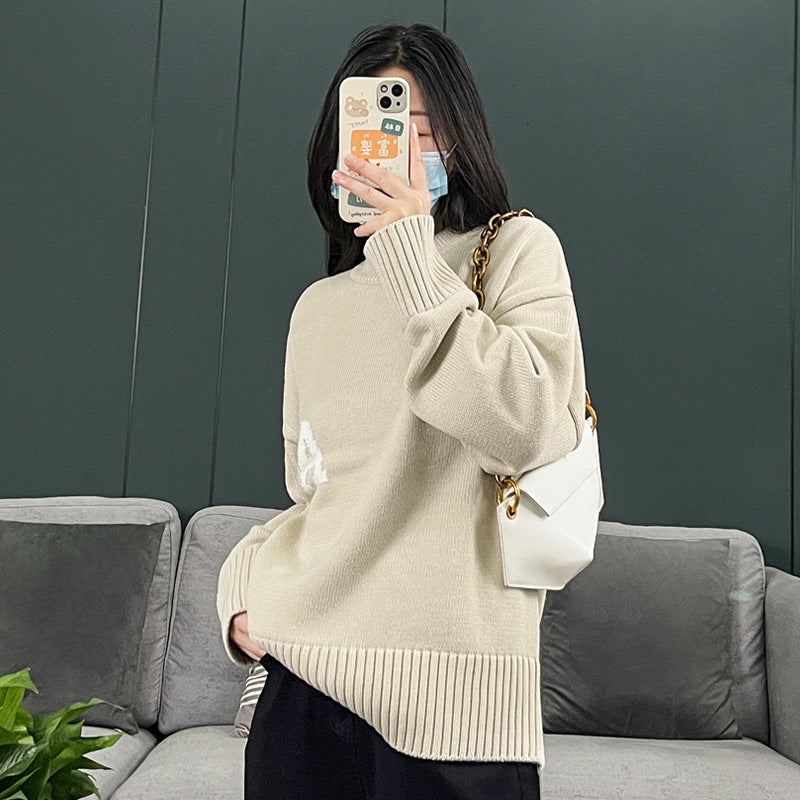 ニット レディース トップス セーター プルオーバー ４サイズ ３色 春 ゆるい カジュアル